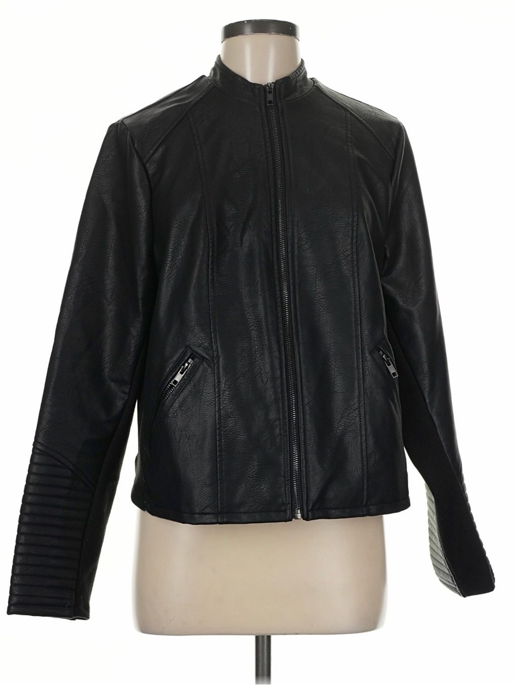 Torrid Black Faux Leather Zip-Front Women's Jacket Size 2